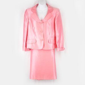 Kasper 2pc Skirt & Jacket Pink Suit Size 16